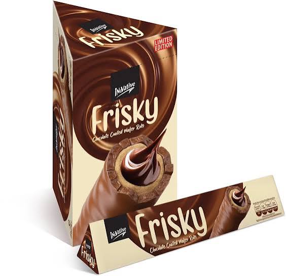 inovative frisky chocolate rs 100 coated wafer roll